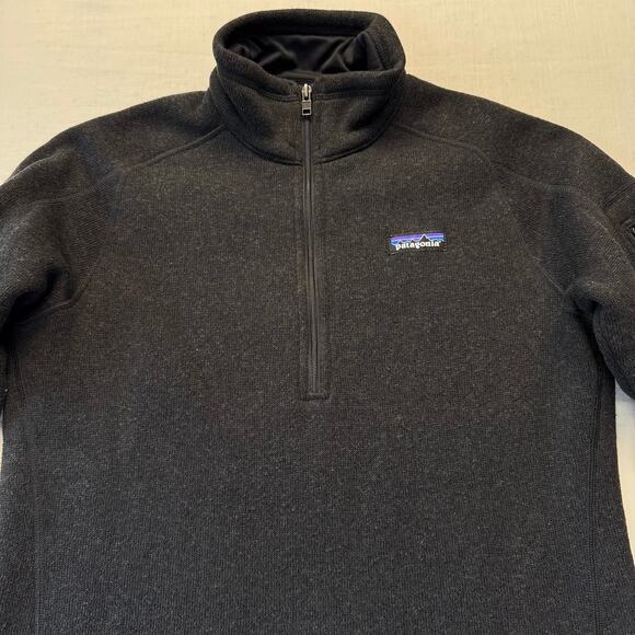 PATAGONIA Better Sweater 1/4 Zip Fleece Pullover Women's Size L Black Branded - Picture 3 of 15
